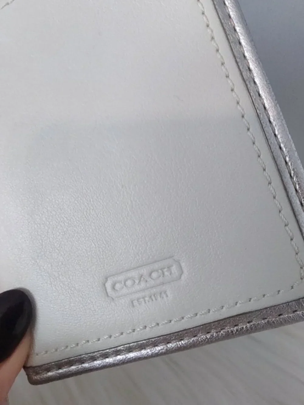 Coach vintage mini photo ID case leather / pocket picture frame wallet EUC